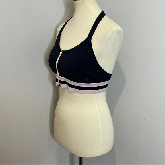 Sweaty Betty‎ Black and Pink Front Zip Bra - Picture 2 of 3